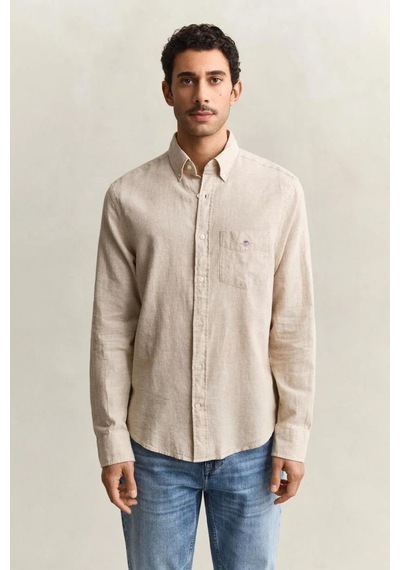 Gant Erkek Bej Regular Fit Logolu Gömlek-15340