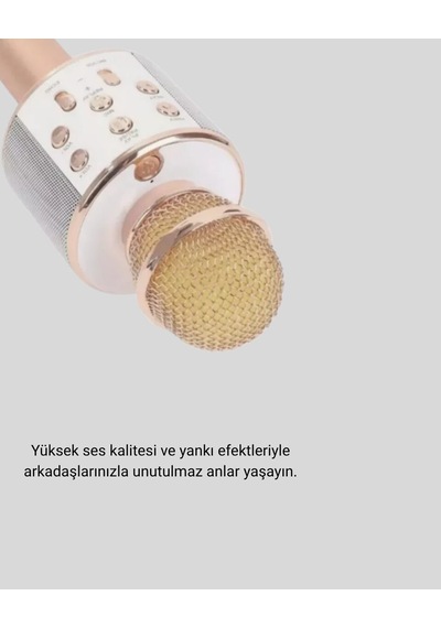 Karaoke Mikrofonu Bluetooth Usb Aux Girişli Yankı Efektli Mh-hs1176-1468