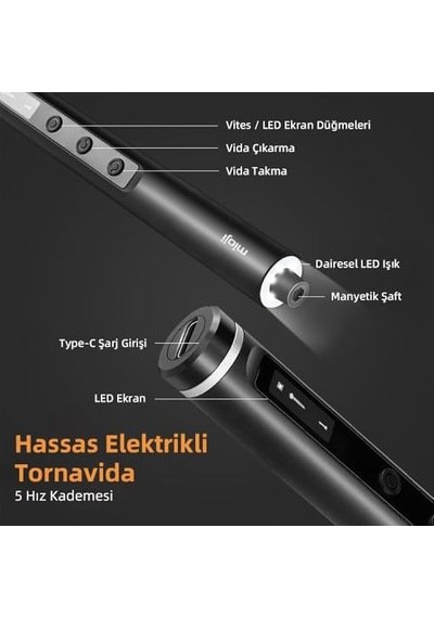 Mioji Ps49 500mah 180r/dk 5 Kademeli 42 Parça Şarjlı Tornavida Seti