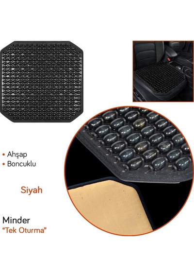 Guard Oturma Minderi Ahşap Boncuklu Siyah 733.bl