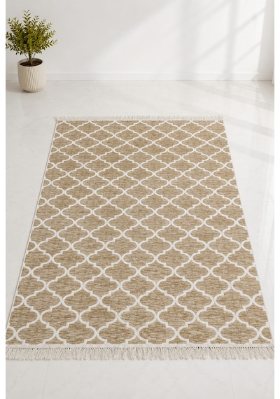 Kilim Paspas Çok Amaçlı Halı Makinede Yıkanabilir Toz Yapmaz Bej
