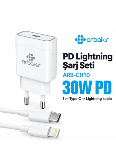 Iphone Şarj Cihazı 11-12-13-14 Pro / Pro Max Uyumlu Hızlı Sarj Lıghtnıng Şarj 30w Arbch10 0