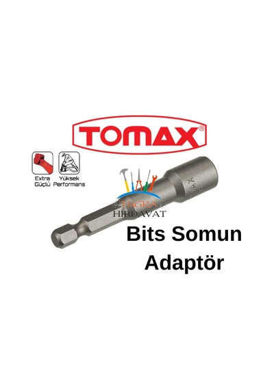 Tomax Bits Somun Adaptör 13x65 mm Bits Lokma