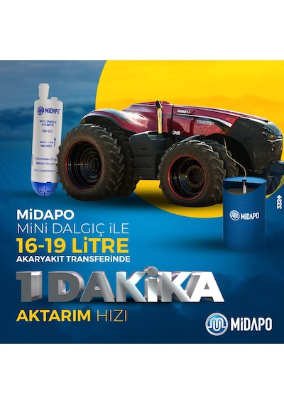 220-12 Volt Adaptörlü D.C Midapo Mini Dalgıc Pompa