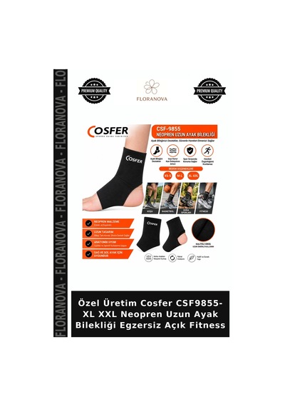 Özel Üretim Cosfer Csf9855- Xl Xxl Neopren Uzun Ayak Bilekliği Egzersiz Açık Fitness Çok Renkli