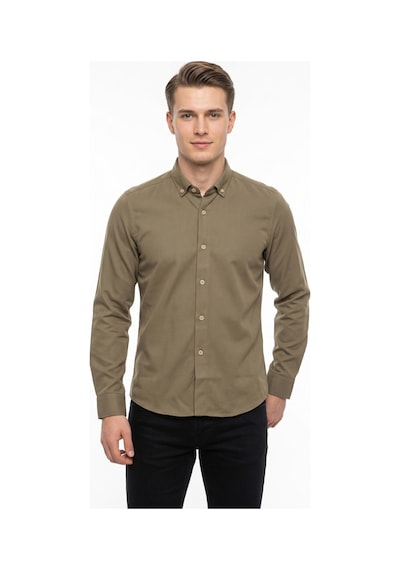 Advante Erkek Spor Slim Fit Uzun Kol Petek Dokulu Gömlek Bgl-st05483 Vizon