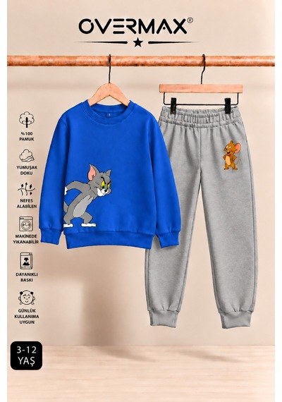 Overmax Çocuk Tom & Jerry Baskılı Kapüşonsuz Eşofman Takımı 3-12 Yaş Saks Mavi Üst- Gri Alt - 921757313 Saks Mavi Üst- Gri Alt Overmax Çocuk Tom & Jerry Baskılı Kapüşonsuz Eşofman Takımı 3-12 Yaş Saks Mavi Üst- Gri Alt - 921757313 Saks Mavi Üst- Gri Alt