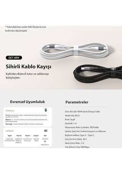 Type-c Şarj Kablosu 60w 1.2 Metre Halat Örgü 480mbps Kırılmaz Bükülmez Data Kablosu Dc21 Type C Kablo