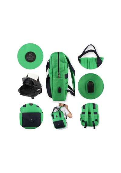 My Valice Smart Bag Post Usb Şarj Girişli Sırt Çantası - Yeşil