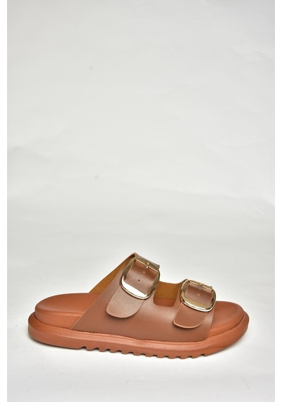 Fox Shoes U725042109 Taba Kadın Terlik Taba-suni Deri