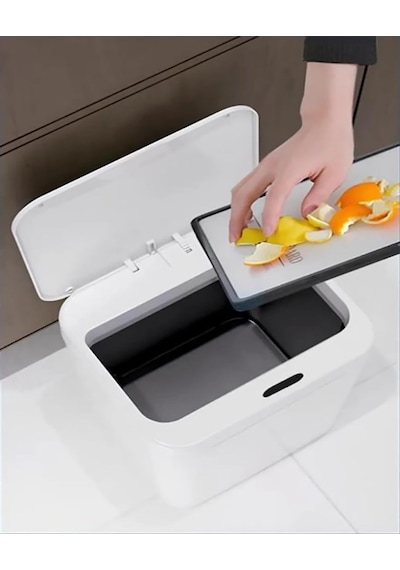 12 Litre Sensörlü Çöp Kovası Ofis Mutfak Banyo Çöp Kovası Beyaz