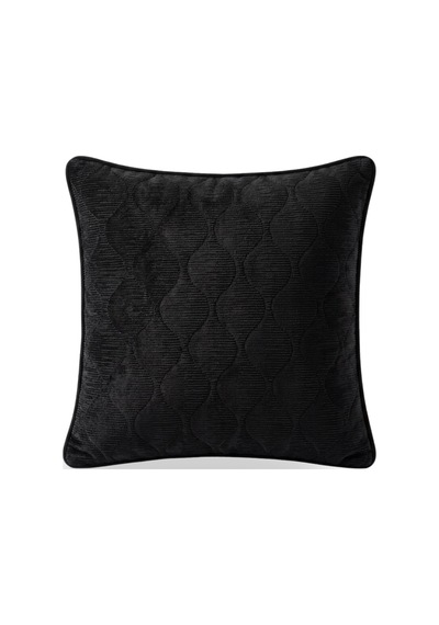 "ripple" Kadife Dokulu Kırlent Kılıfları - 45x45 Siyah
