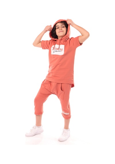 Toontoy Erkek Çocuk Toontoy Kids Wear Baskılı Bermudatakım Kiremit