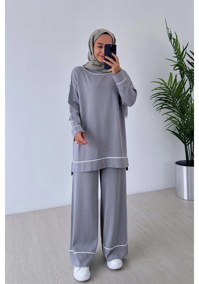 Kahijab Biye Detay Merserize Takım - Gri Gri