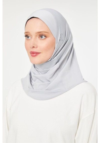 Melodi Scarf Kadın Tesettür Hijab Spor Bone Açık Gri Açık Gri