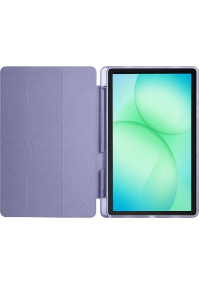 Samsung Galaxy Tab A11 Plus 2025 Kılıf Uyumlu Standlı Kalem Bölmeli Akıllı Trifolding Kapak Sm-x230 Lavanta