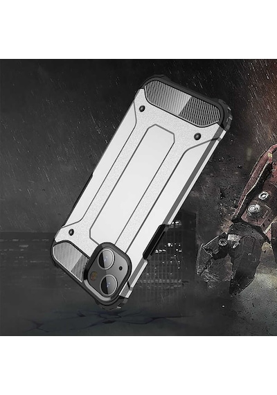 Apple Uyumlu iPhone Ekılıf 13 Mini Kılıf Çift Katman Zırh Tank Crash Military Kapak Siyah