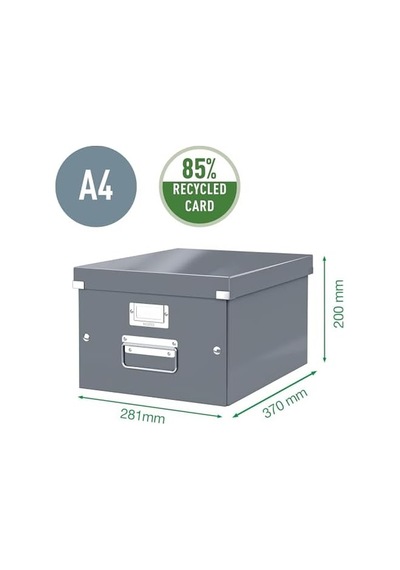 60440095 Orta Boy Saklama Ve Taşıma Kutusu A4, Click Ve Store İçin Siyah
