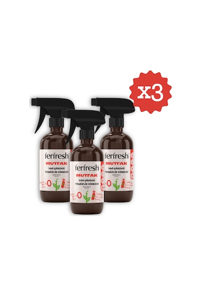 Ferfresh Mutfak Yağ Çözücü Temizlik Sirkesi 450 Ml 3'lü Set