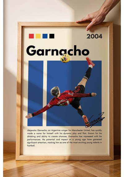 Alejandro Garnacho Çerçeveli Tablo - Dekoratif Çerçeveli Futbolcu Poster Tablo