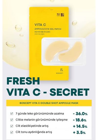 Aydınlatıcı C Vitamini Jel Göz Altı Maskesi 6 Çift Vita C Ampoule Eye Gel Patch