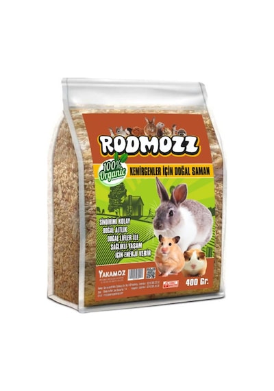 Rodmozz Kemirgen İçin Doğal Altlık Saman Kilitli Paket 400 G