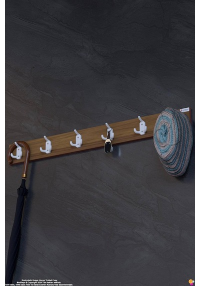 Arı 18 Kancalı Hol Askısı 3'lü Set 76,4x9,6 Cm - Şık Tasarım, Çok Amaçlı Düzenleyici Ve Yer Tasarrufu Kahverengi