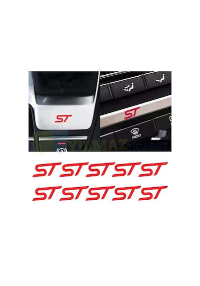 Ford St Logo Torpido Vites Direksiyon Konsol Oto Sticker 10 Adet 2 X 1 Cm