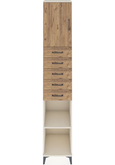 Hyperion Dolap 3 Raflı 5 Çekmeceli Tek Kapaklı 44x44x243 Aytaşı-çam Aytası