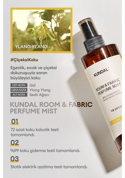Oda Ve Kumaş Kokusu Kundal Room & Fabric Perfume Mist Ylang Ylang 300 Ml Ylang Ylang