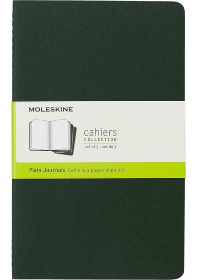 Moleskine Çizgisiz Cahier Not Defteri 3'lü Set L Boy Mersin Yeşili Yeşil