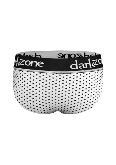 Darkzone Erkek Puantiye Desenli Beyaz Pamuklu Lastikli Slip Külot