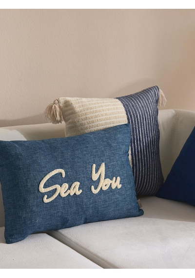 Sea You 4'lü Kırlent Kılıf Seti Mavi