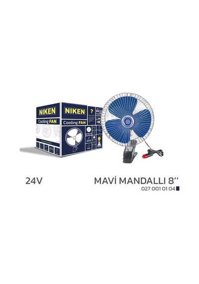 Niken Araç Vantilatörü Mavi Mandallı 24v 8 İnç Nıken 0270010104