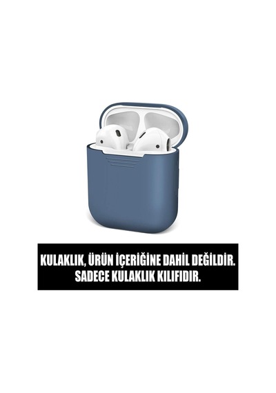 Apple Airpods 1.nesil 2.nesil İle Uyumlu Silikon Kılıf Lacivert