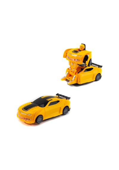 Robota Dönüşen Araba Transformers Sarı Işıklı Sesli 15 Cm