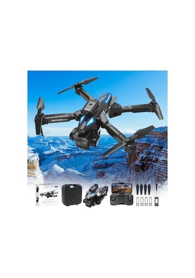 Çift Kameralı Engel Kaçınma Sensörlü Drone Uzaktan Kumandalı App Destekli Led Işıklı Quadcopter