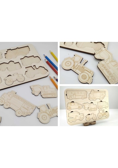 Montessori Araçlar Boyama Puzzle