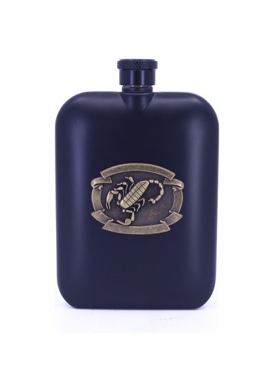 Akrep Kabartma Amblem Paslanmaz Çelik Cep Matarası - Hip Flask 7 Oz