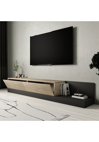 Majör Modern 2 Kapaklı Tv Sehpası 180 Cm Traverten