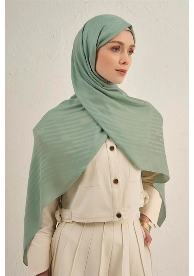 Armine Lyocell Viscon Stripes Desenli Şal 2 Mint Yeşili