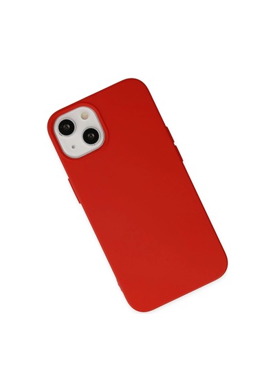 Newface - 783 - İphone 14 Kılıf Nano İçi Kadife Silikon - Ece-umay - - Kırmızı