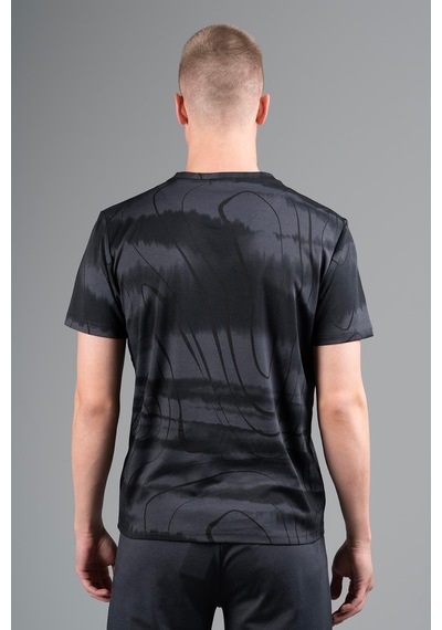 Maraton Regular Erkek Bisiklet Yaka Siyahmelanj T-shirt Siyahmelanj