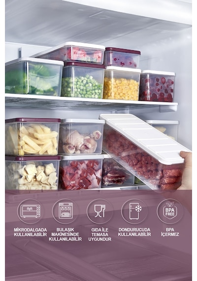 Selka Home 4 Adet 2 Lt. Nora Organizer Buzdolabı Buzluk Düzenleyici Saklama Kabı