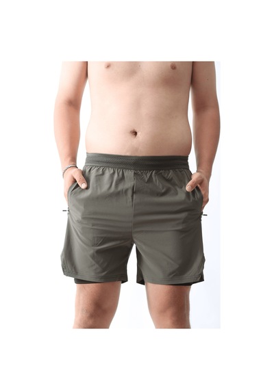 Nature The Brand 2 Li Paket Unisex Gym Ve Fitness Astarlı Taytlı Şort Gizli Cep Detaylı Antrasit