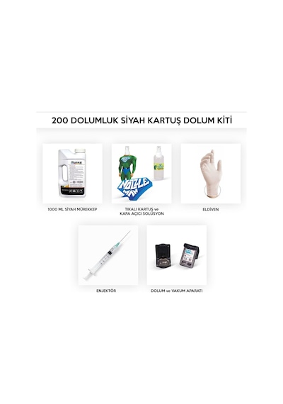 Canon Mg3550 için 200 Dolumluk Siyah Kartuş Dolum Seti