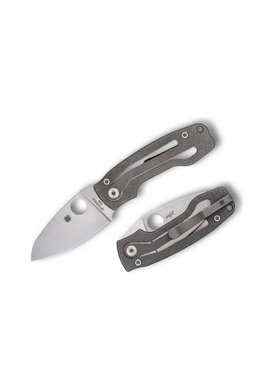 Spyderco Pıts2 Titanium M398 Plainedge Kamp Çakı Gri