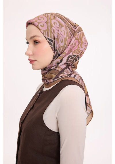 Silk Home Dört Mevsim Antik Motif Viskon Velora Eşarp 6419 Toz Pembe