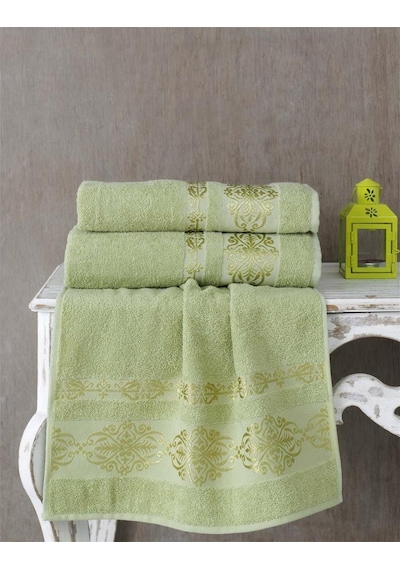 Cotton Jakarlı Rebeka Banyo Havlusu 70x140 Koyu Yeşil
