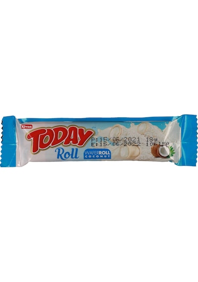 Today Roll Beyaz Kaplamalı Hindistan Cevizli Gofret 18 Gr 24 Adet (1 Paket)
